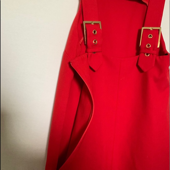 RACHEL ZOE/ red stanley buckle dress - Picture 4 of 6